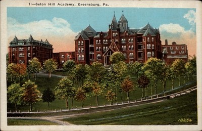 Seton Hill Academy Greensburg Pennsylvania vintage postcard s381