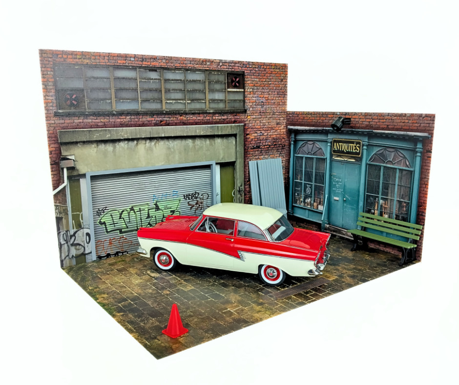 Antique Store & Garage 1:18 Scale Diorama Kit Model Car Display Scene 1/18