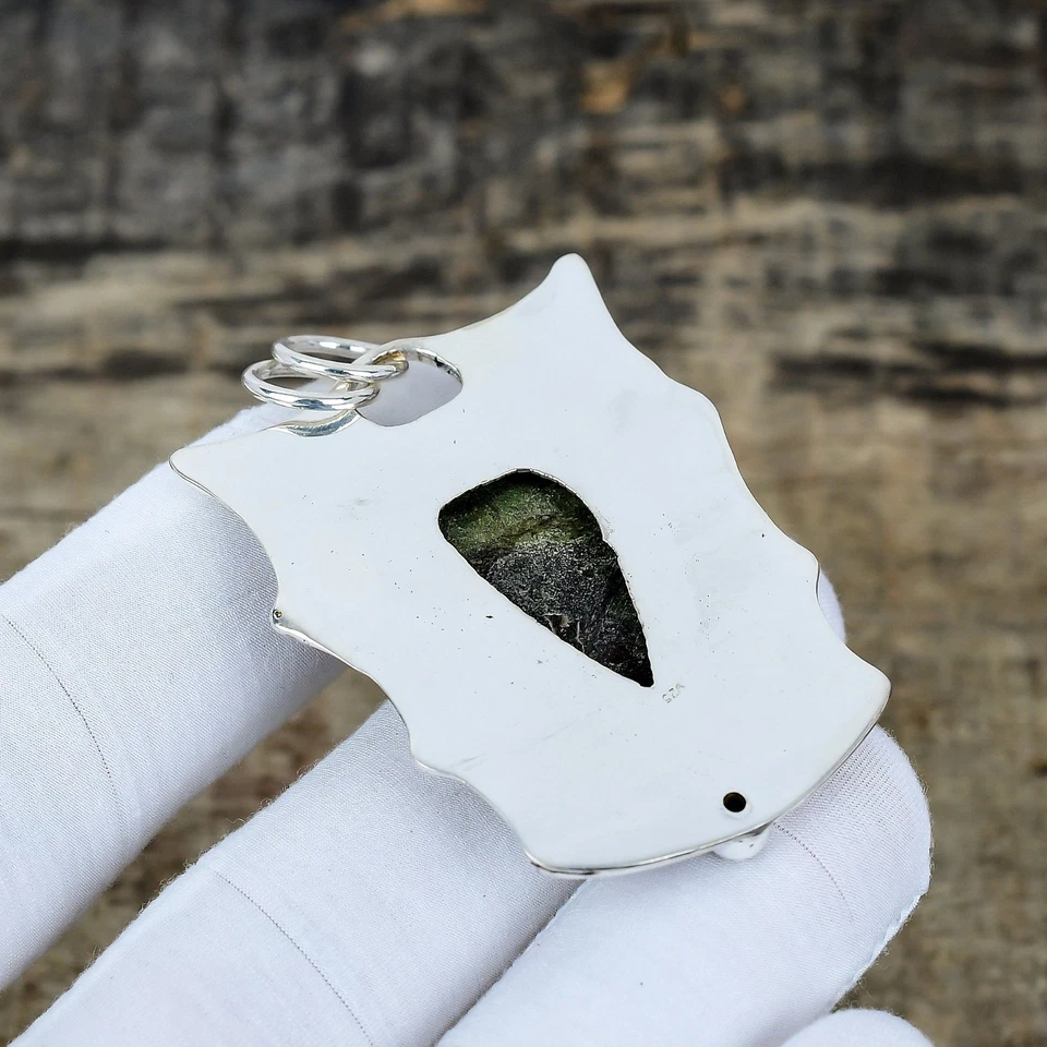 Ematite, Acquamarina Gemma a Mano 925 Argento Sterling Etnico Ciondolo Regalo - Immagine 4 di 4