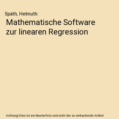 Mathematische Software zur linearen Regression, Späth, Helmuth
