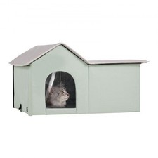 Heated Cat House Outdoor Kitty Shelter with Adjustable Temperature and Timer