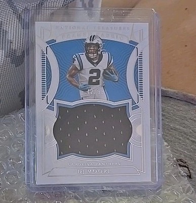 2021 National Treasures Framed Fabric DJ Moore jersey patch relic 42/99 PANTHERS