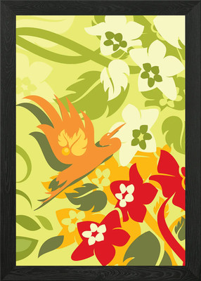 Drawing Butterfly Flower Framed Wall Art Poster Canvas Print Picture