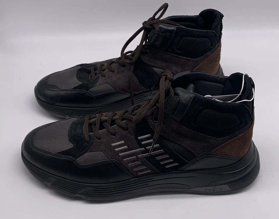 Zapatillas altas Hogan para hombre negras marrones HyperLight con paneles de trek 9 Foto 3 de 4