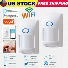 2 Pcs Smart WiFi Infrared Detector PIR Motion Sensor Alexa Google Home Security