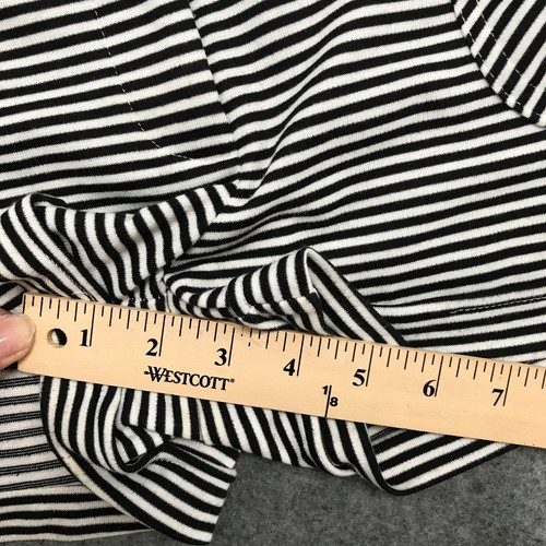 Charlotte Russe Shorts Womens Size 12 Black White Striped Cuffed Shortie Stretch - Picture 12 of 12