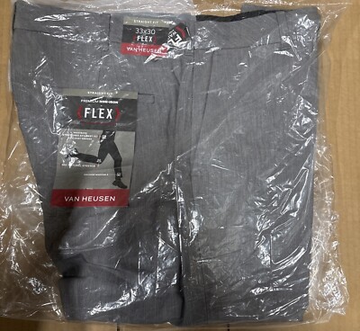 Van Heusen Men's Flex Straight-Fit Dress Pants - Silver Grey