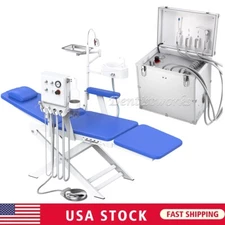 Portable Dental Delivery Unit Air Compressor Syringe Suction /Chair+ Turbine Kit