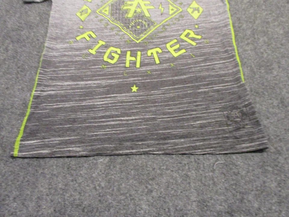 Camisa American Fighter Para Hombre Pequeña Gris Manga Corta Gráfico Algodón Adulto Verde Foto 3 de 4