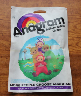 Vtg Teletubbies Mylar Balloon Anagram 18'' 1998