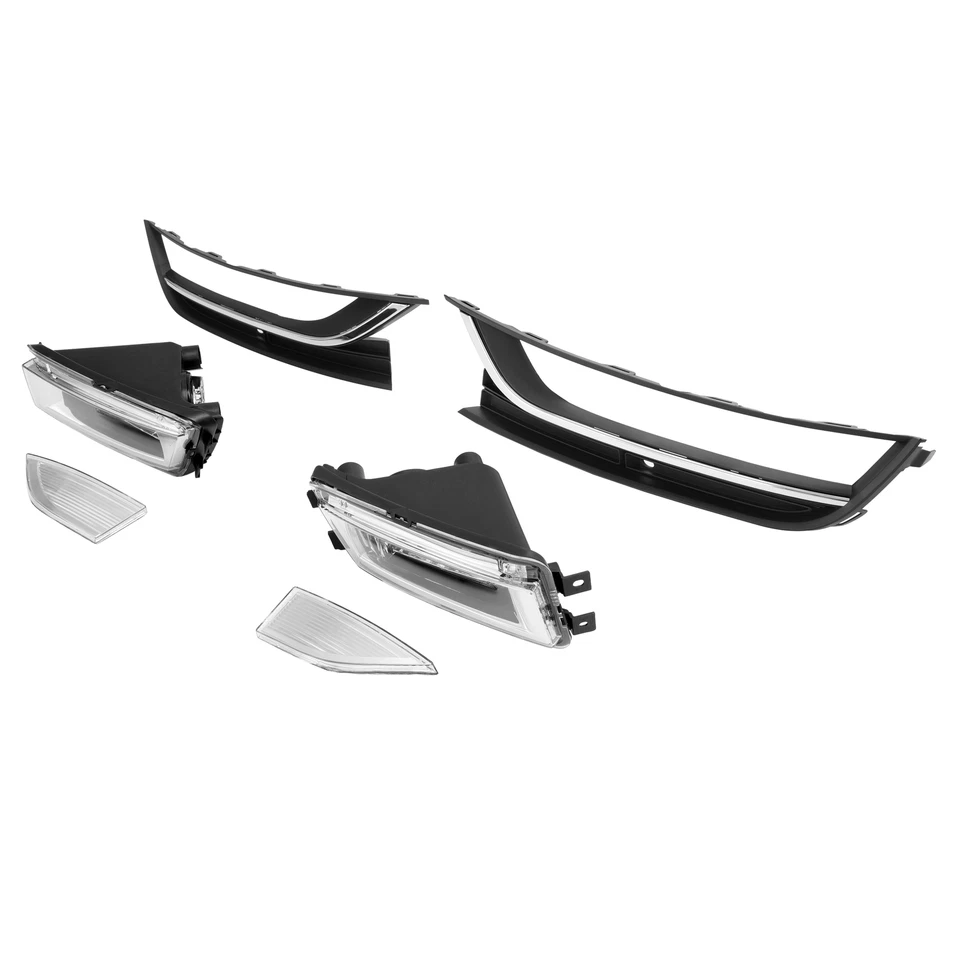 Par de luces antiniebla con biseles y molduras cromadas lado derecho+izquierdo para Volkswagen Passat 2012-2015 Foto 4 de 4