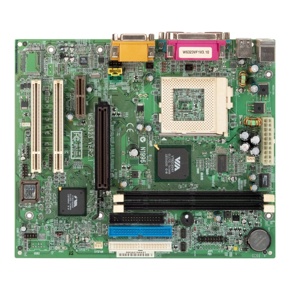 Motherboard Micro-Atx MSI MS-6323 Ver:2.1 Socket 370 Sdram AGP PCI AMR - Image 2 of 3