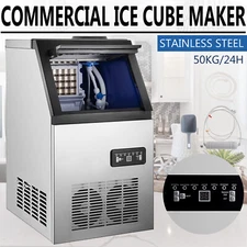 110LB/24h Built-In Commercial Ice Maker Stainless Ice Cube Machine Freestanding