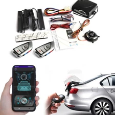 Car Keyless Entry Engine Start Alarm System Push Button Remote Starter Stop Kit