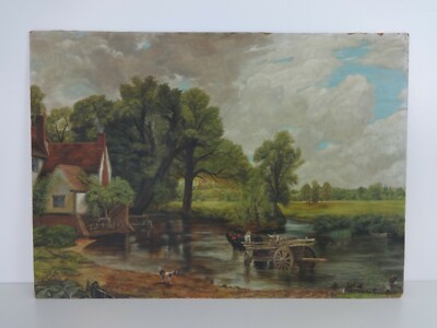 Ölgemälde In der Art von John Constable dem Heuwain Kunst Vintage signiert