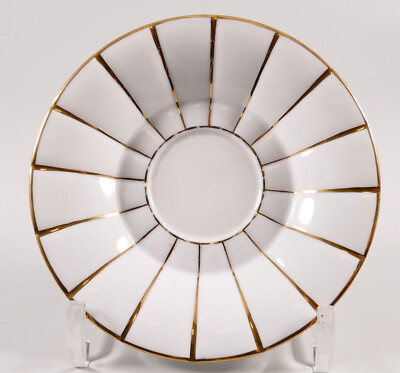 Meissen Untertasse Fächermuster Art-Deco um 190 1.Wahl Ø15,7cm Pfeifferzeit