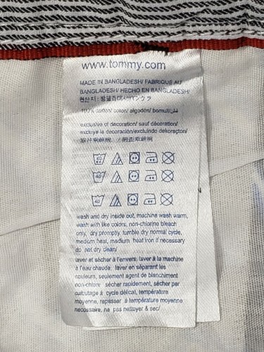NWT Tommy Hilfiger Mens Casual Shorts 100% Cotton Blue Black White Sz 38 - Picture 5 of 6