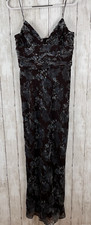 Phoebe VTG Floral Brown Velvet Burnou tMaxi Dress SZ 10 Whimsigoth Goth 90s Y2K