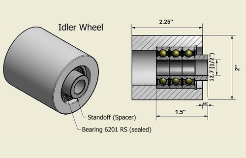 Belt Grinder 2"x72" Wheel Set knife Grinder 4" Drive 7/8" Bore 3" Track 2" Idler - Picture 10 of 10