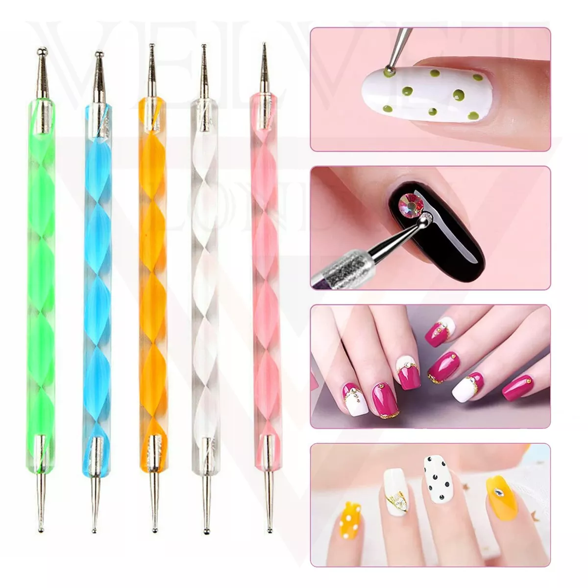 5Pcs Mandala Painting Tool Kit Marbleizing Dotting Tools Nail Art Manicure Kits
