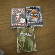 Playing Card Lot Of 3 Harley Davidson AXE Bicycle Pokerpeek
