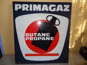 Ancienne Plaque Emaillee Publicitaire Double Face Primagaz Bel Etat Ebay