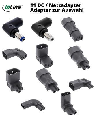 INLINE Netzadapter C7 C8 C13 C14 Stecker Buchse gewinkelt - 11 zur Auswahl  IYX