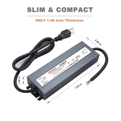 12/24V 60-300W IP67 Waterproof LED Power Supply Transformer Driver Adapter Black - Picture 31 of 34