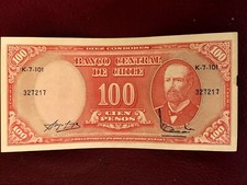 CHILE BANKNOTE 100 PESOS 1960 GOOD CONDITION #104B
