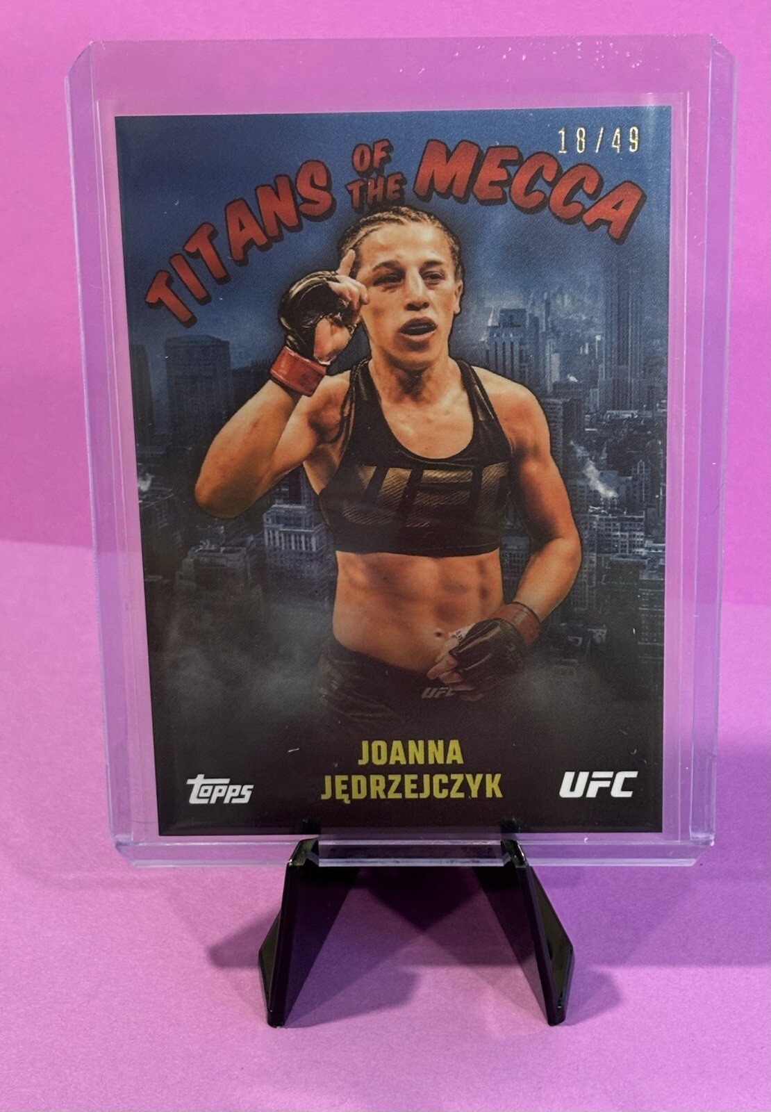 JOANNA JEDRZEJCZYK /49 blue TITANS OF THE MECCA 2024 TOPPS NYC UFC INSERT