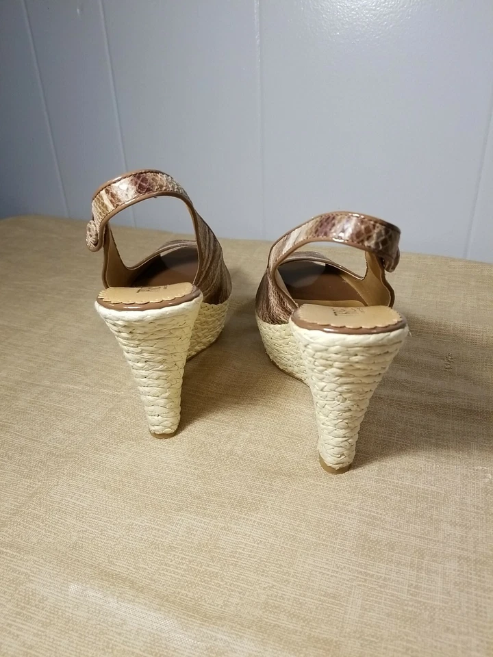 Alpargata cuña Tribeca Kenneth Cole mujer 7,5 cuero marrón piel serpiente Foto 4 de 4