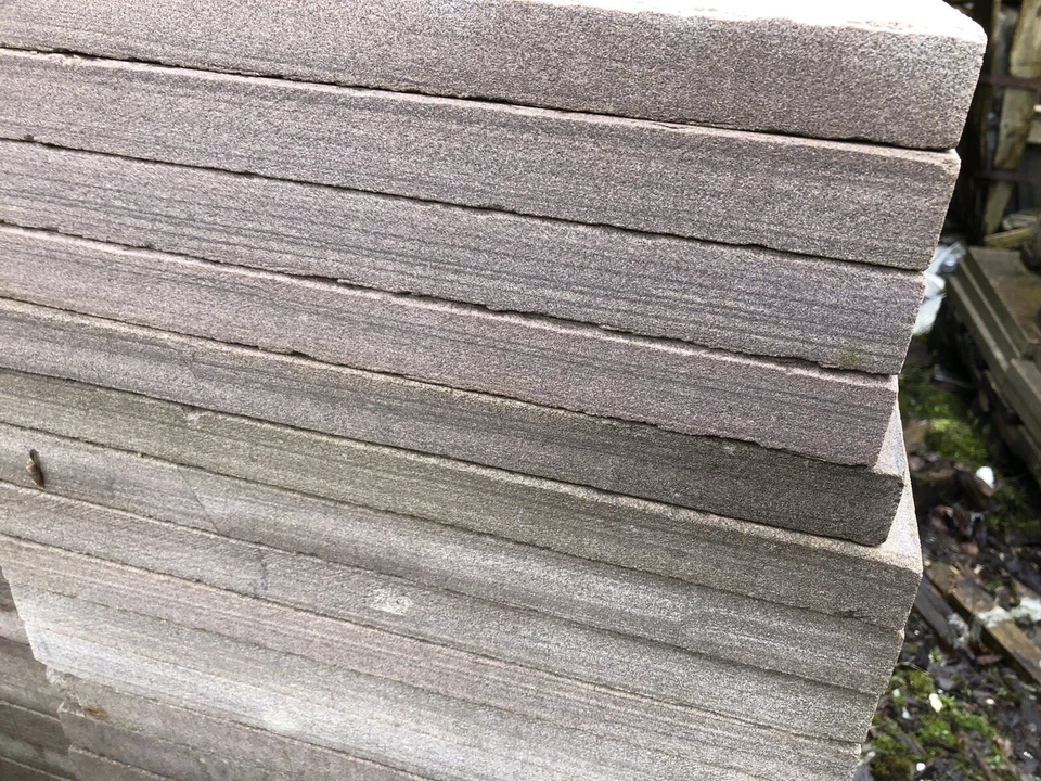 Terrassenplatten Naturstein Sandstein Hell Braun 40x40cm Gemasert  1 Qm - Bild 3 von 4