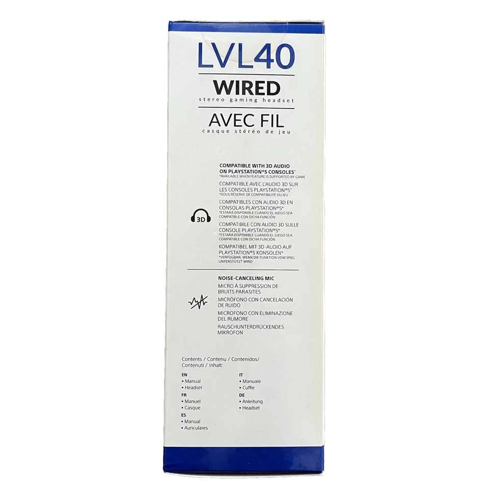 PDP Gaming Headset PlayStation LVL 40 Wired HD Boom Mic Noise Cancelling Sony PS - Image 3 of 4
