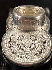 Aztec Calender .999 Pure Silver COIN RING Sz 9-14 Azteca Mayan Mirror Finish 1oz