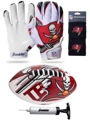 Tampa Bay Buccaneers Kids NFL Air Tech Football, Wristbands & Gloves, Ages 7-12