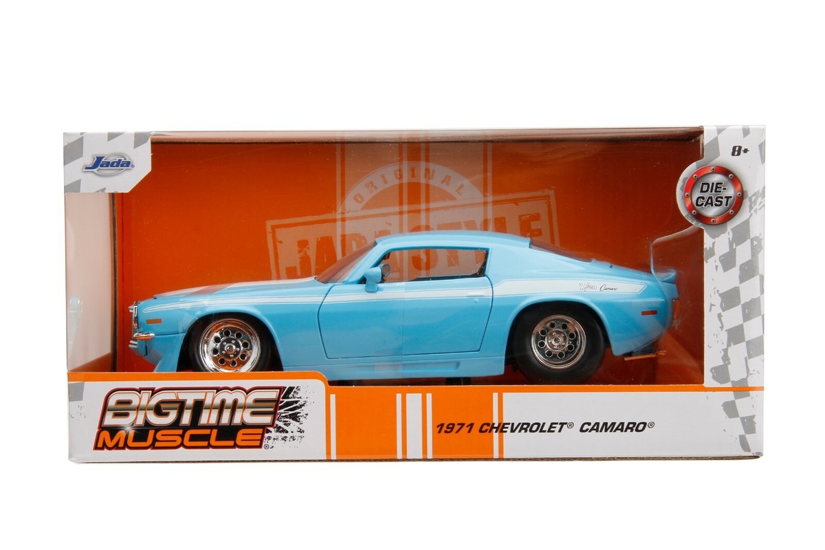 JADA BIGTIME BTM 1971 CHEVY CAMARO BLUE 1:24 DIECAST MODEL
