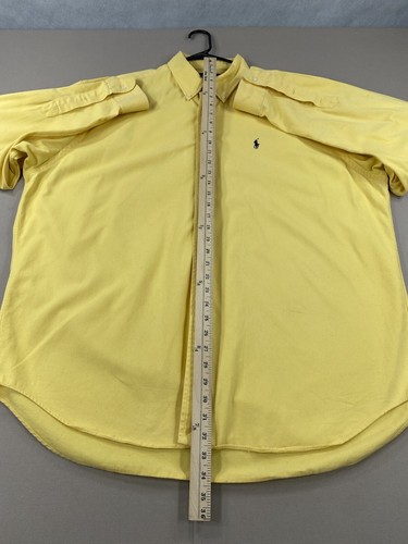 Vintage Ralph Lauren Shirt Mens XL Yellow Blue Pony Button Up Long Sleeve - Picture 12 of 17