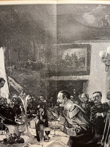 Antik Illustration 1893 FEST OFFIZIER GENERAL GEMÄLDE Kunstdruck Holzschnitt - Bild 9 von 11