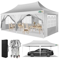 COBIZI Canopy 10x20 Pop up Tent with 6 Sidewalls Outdoor Commercial Party Gazebo