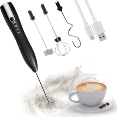 MARKENLOS 3In1 Milchschäumer Milchaufschäumer Für Kaffee/Latte/Cappuccino USB Edelstahl DE
