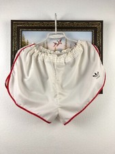 Vintage 80's Adidas West Germany Nylon Athletic White Shorts Run Rare Size L