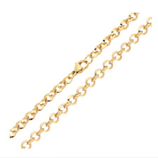 Chaîne de Cou - Femme - Maille Jaseron - Rolo - 44 cm - 5 mm - Plaqué Or Jaune