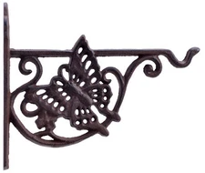Butterfly Plant Hanger Bracket Cast Iron Hook Flower Pot Basket  Decorative 7.75