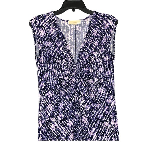 Michael Kors Bodycon Sheath Dress Sz S Vneck Camo Sleeveless Purple Sexy Stretch - Picture 3 of 11