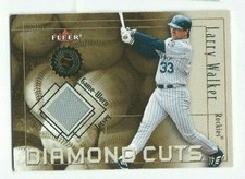 LARRY WALKER 2001 Fleer Diamond Cuts ROCKIES Game Used JERSEY Baseball Card NRMT