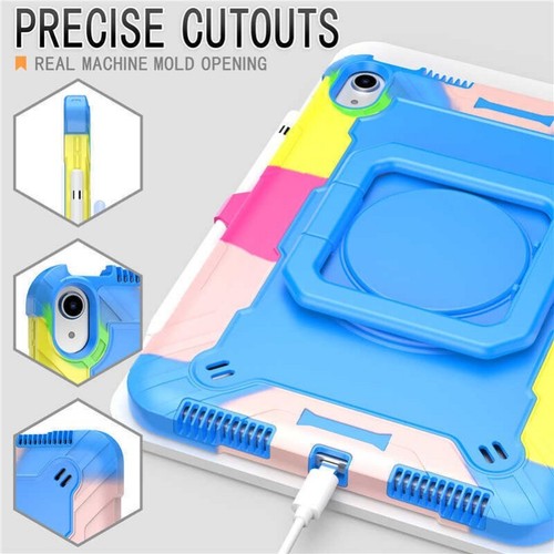 For iPad(A16) 11th Gen 2025 Kids Shockproof Rotate Stand Case Cover With Strap - Picture 19 of 94