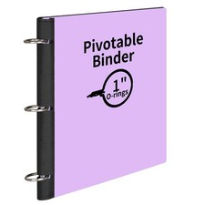 LETVPVOW 360 Pivotable 3 Ring Binder, Soft 1 inch Binders 3 Ring, Flexible Thin