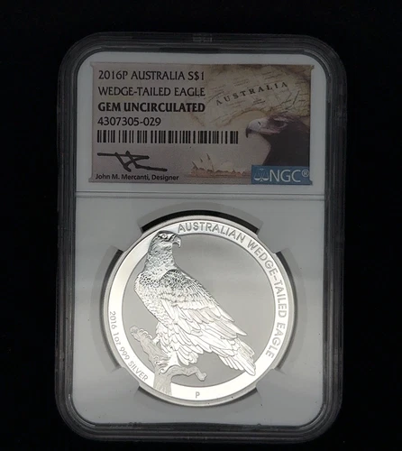 2016P Australia Silver $1 Coin Wedge Tailed Eagle MS69 NGC Certified