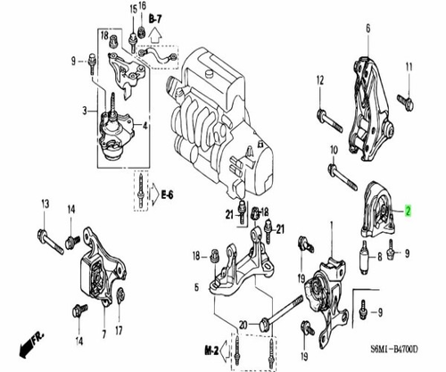 Honda INTEGRA 3D ABA-DC5 Rubber RR Engine Mounting Genuine JDM 50810-S7C-003 - Picture 2 of 2