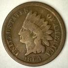 1864 Indian Head Bronze One Cent 1c US Penny Good Coin